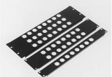 penn elcom 1u rack panel - punched for neutrik d-series connectors