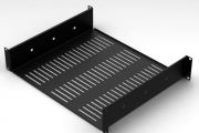 1u 388mm deep vented rack shelf with rear support